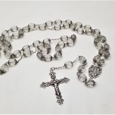 Lot #188  Lovely Vintage Sterling Silver and Aurora Borealis Rosary