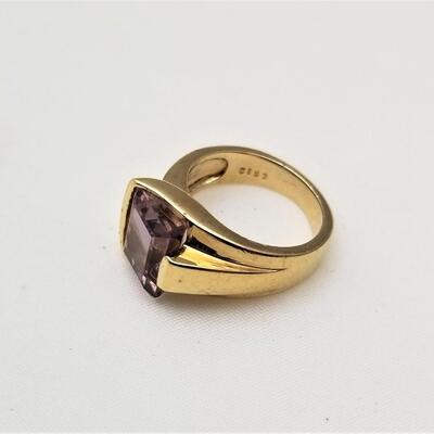 Lot #189  Contemporary Ametrine (Amethyst & Citrine) ring - Gold plated over Sterling