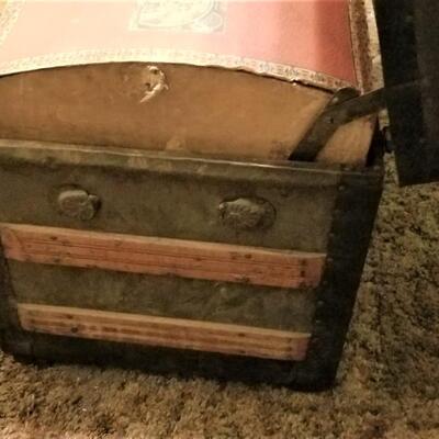 Lot #190  1887 Honeymoon Steamer Trunk - all original
