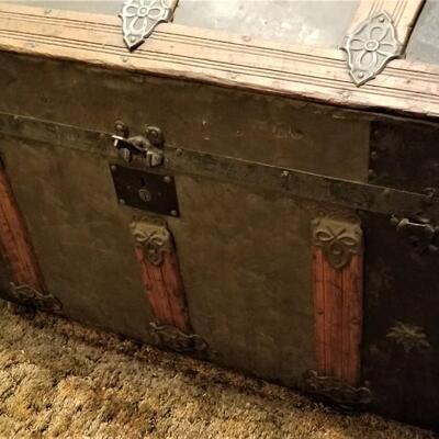 Lot #190  1887 Honeymoon Steamer Trunk - all original