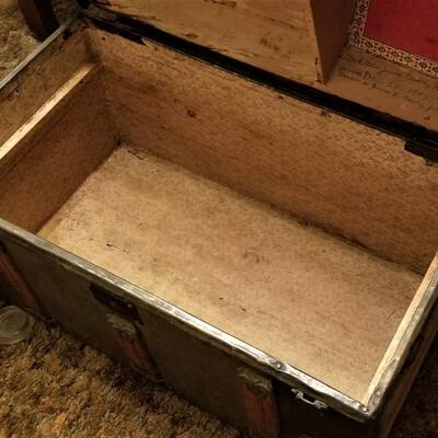Lot #190  1887 Honeymoon Steamer Trunk - all original