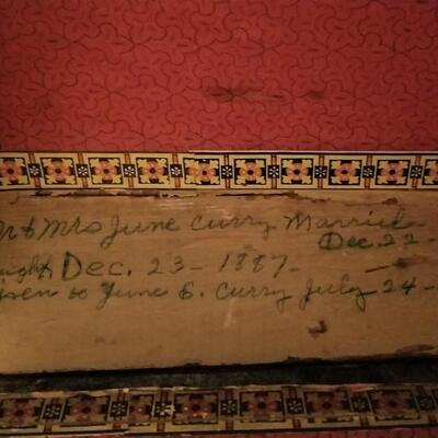Lot #190  1887 Honeymoon Steamer Trunk - all original