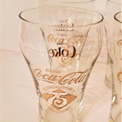 Lot #192  Set of 8 75th Anniversary Coca-Cola Glasses