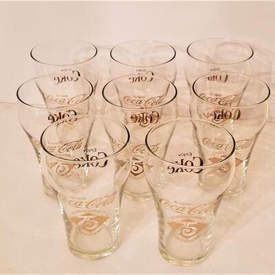 Lot #192  Set of 8 75th Anniversary Coca-Cola Glasses
