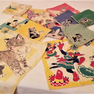 Lot #194  Vintage Kid's Handkerchief Lot - 12 pieces