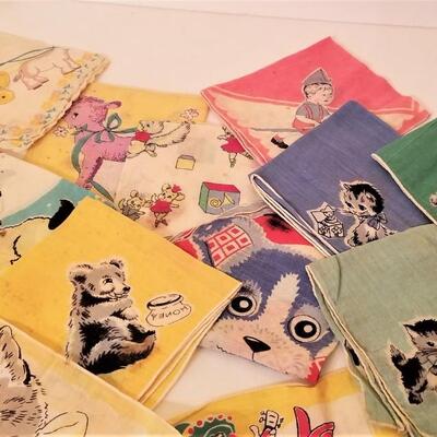 Lot #194  Vintage Kid's Handkerchief Lot - 12 pieces