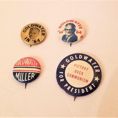 Lot #195  Lot of 4 vintage Goldwater for President political buttons