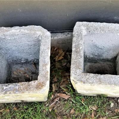 Lot #198  Pair of Vintage Concrete Planters