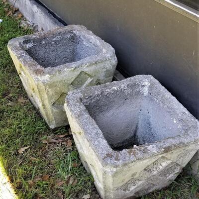 Lot #198  Pair of Vintage Concrete Planters