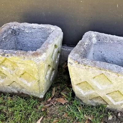 Lot #198  Pair of Vintage Concrete Planters