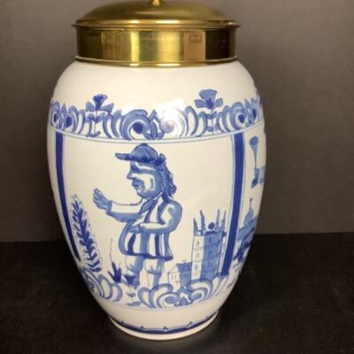 B - 312  Vintage Delft Blue Tobacco Jar