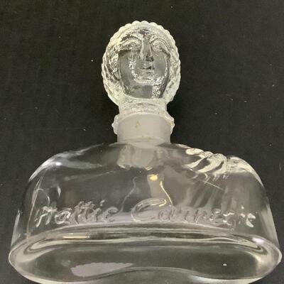 B - 313 Vintage Hattie Carnegie Mini Perfume Bottle Figural Lady in all Glass 1928