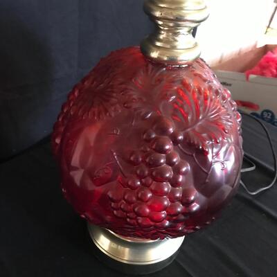 Lot 67: Vintage Ruby Red Glass Table Lamp