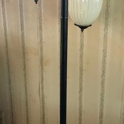 Lot 73: Tension Pole Floor Lamp With Two Pendant Lights