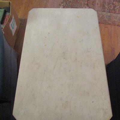 Marble Top Eastlake Style Solid Wood Table