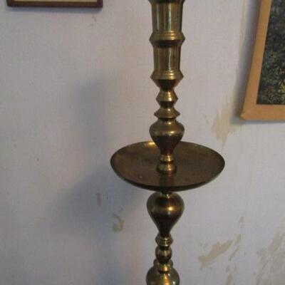 Vintage Brass Finish Floor Candle Holders