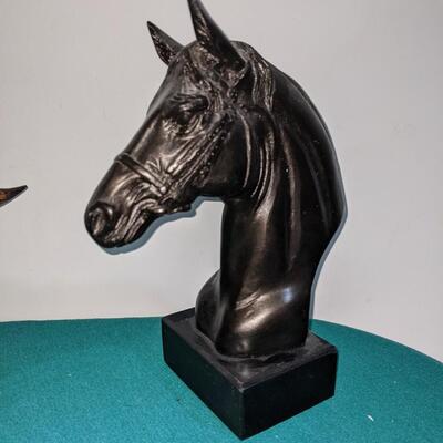 Lot of Two Metal Horse Statues