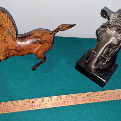 Lot of Two Metal Horse Statues