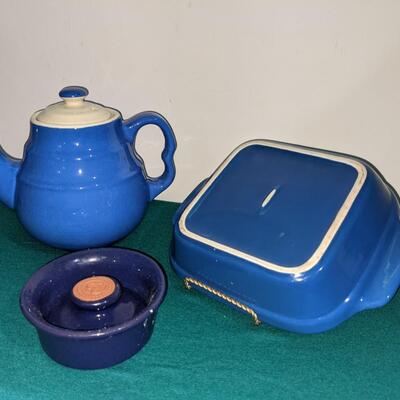 Blue Kitchen Items Lot of 3