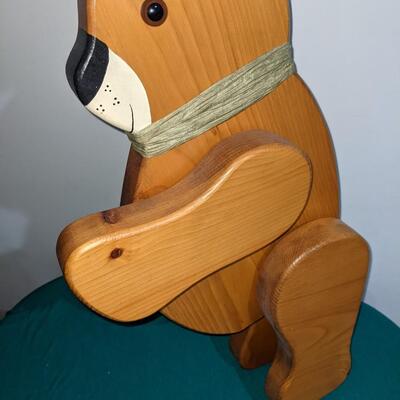 Large Wooden Bear with Moveable Limbs.