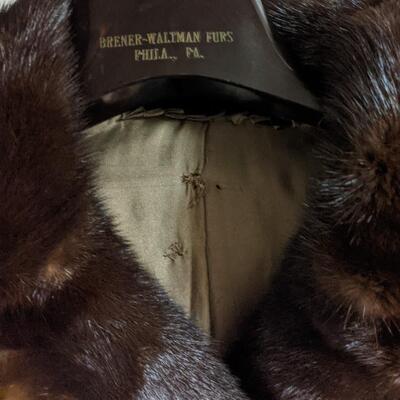 Rich, beautiful dark brown full length vintage fur coat.