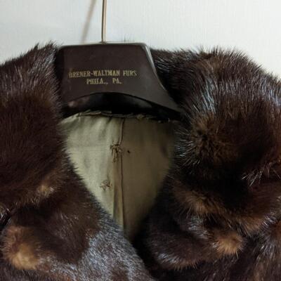 Rich, beautiful dark brown full length vintage fur coat.