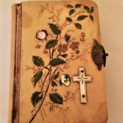Lot #202  Religious Lot - antique sick call crucifix, prayer books, etc
