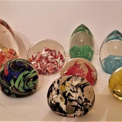 Lot #203  Lot of 8 Paperweights