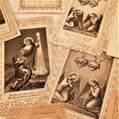 Lot #205  Lot of 18 Antique German Catholic Holy Cards - Beautiful