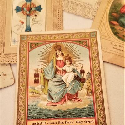 Lot #205  Lot of 18 Antique German Catholic Holy Cards - Beautiful