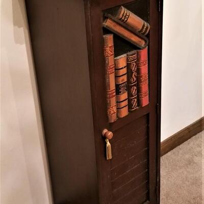Lot #206  Contemporary Storage Cabinet with Book Motif