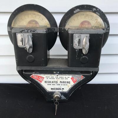 Lot 86: Vintage Double Parking Meter Cast Iron