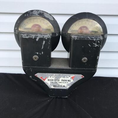 Lot 86: Vintage Double Parking Meter Cast Iron