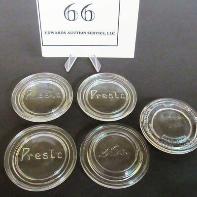 3 Vintage Glass Canning Jar Lids