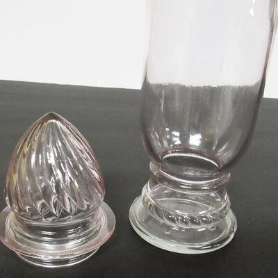 Vintage Tall Apocathary Jar Fancy Glass Cover