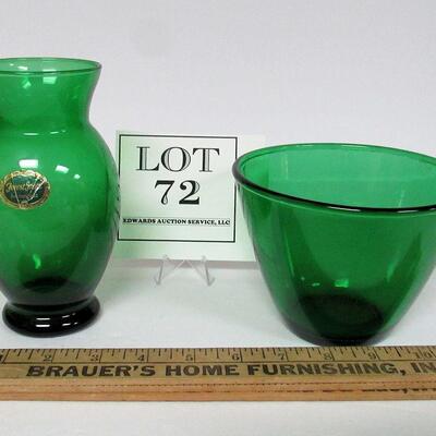 Forest Green Vase and 5 1/2