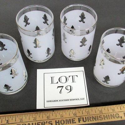 4 Retro Clear and Frosted Glass Tumblers
