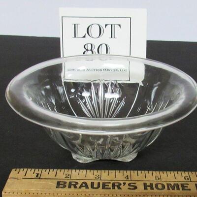 Vintage Clear Mixing Bowl, About 7