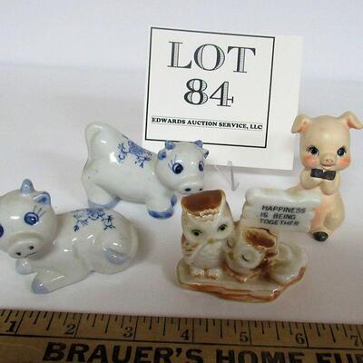 4 Small Animal Figurines