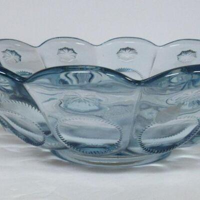 Large Fenton Light Blue Bowl, Marked