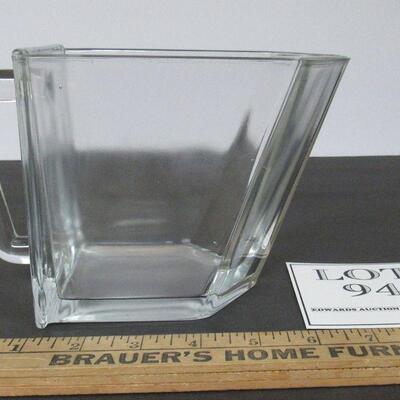 Vintage Nice Heavy Hoosier Cabinet Flour or Sugar Glass Scoop, Large Size