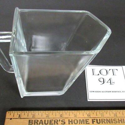 Vintage Nice Heavy Hoosier Cabinet Flour or Sugar Glass Scoop, Large Size