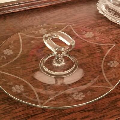 Lot #218  Lot of 2 vintage acid-etched Hostess Dishes