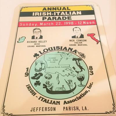 Lot #223  Metal Street Sign - 1998 Irish Italian Parade, Jefferson Parish