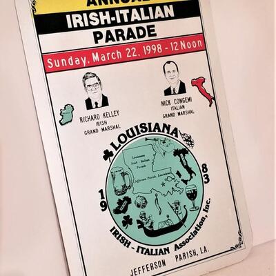 Lot #223  Metal Street Sign - 1998 Irish Italian Parade, Jefferson Parish