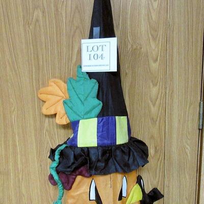 Long Fabric Pumpkin Witch Outdoor Tree Hanger