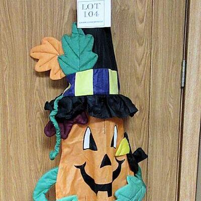Long Fabric Pumpkin Witch Outdoor Tree Hanger