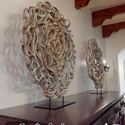 Twisting vine art pieces