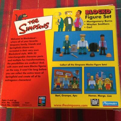 A 137  Blocko figure set Montgomery Burns, Walton Smithers, Carl from The SIMPSONS