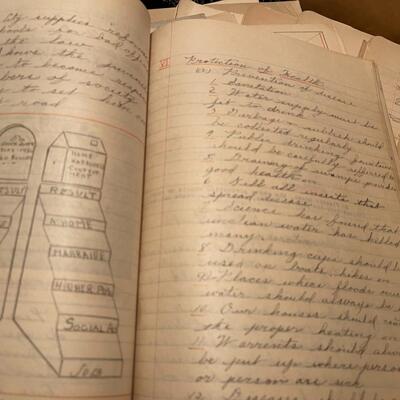 Vintage Collection of Handwritten High School Notes and Reports